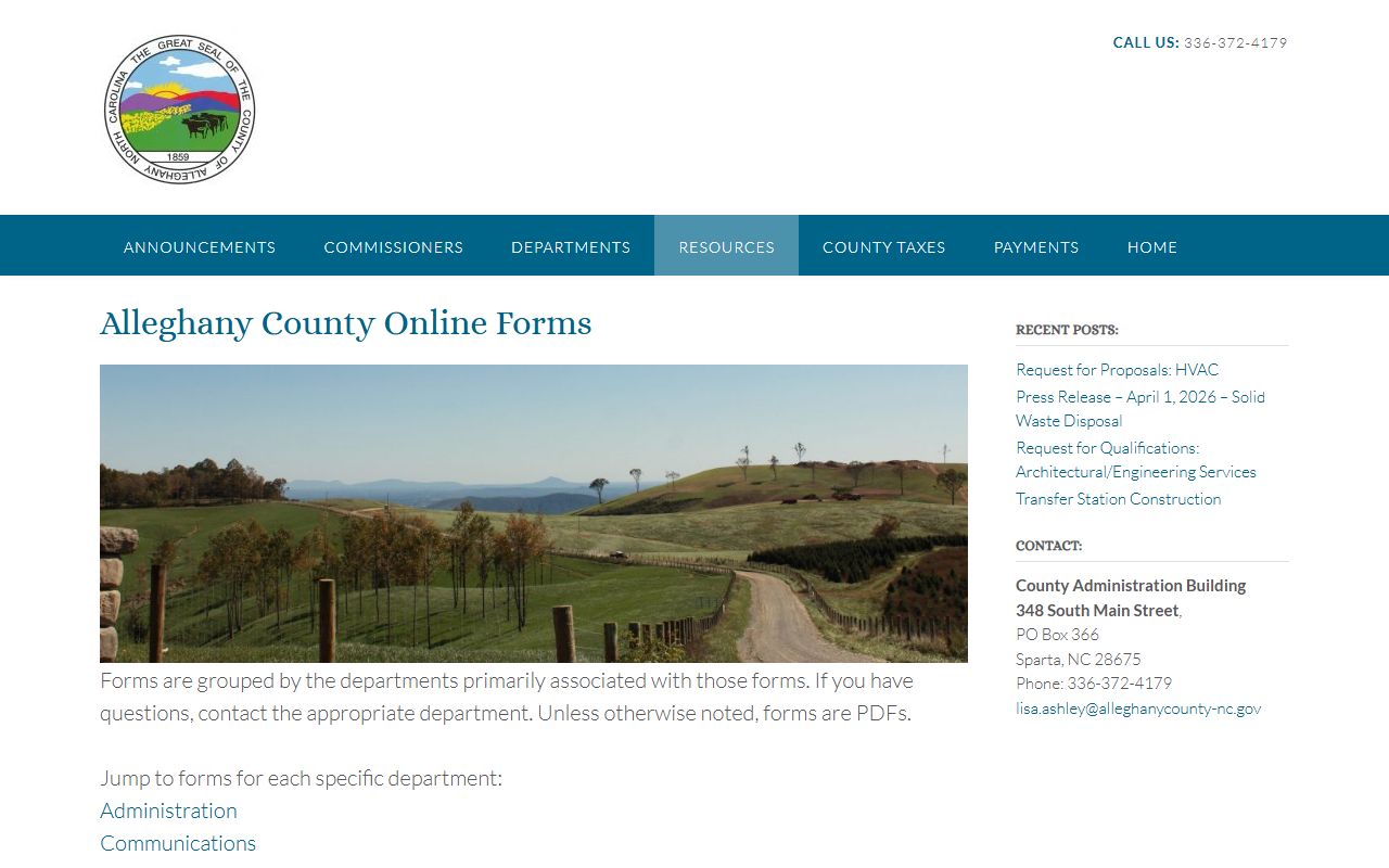 Alleghany County Clerk of Superior Court county online forms