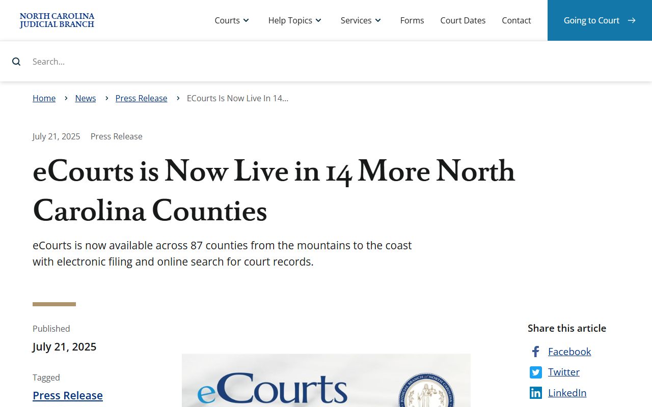 Alleghany County court dockets eCourts Track 9 live announcement