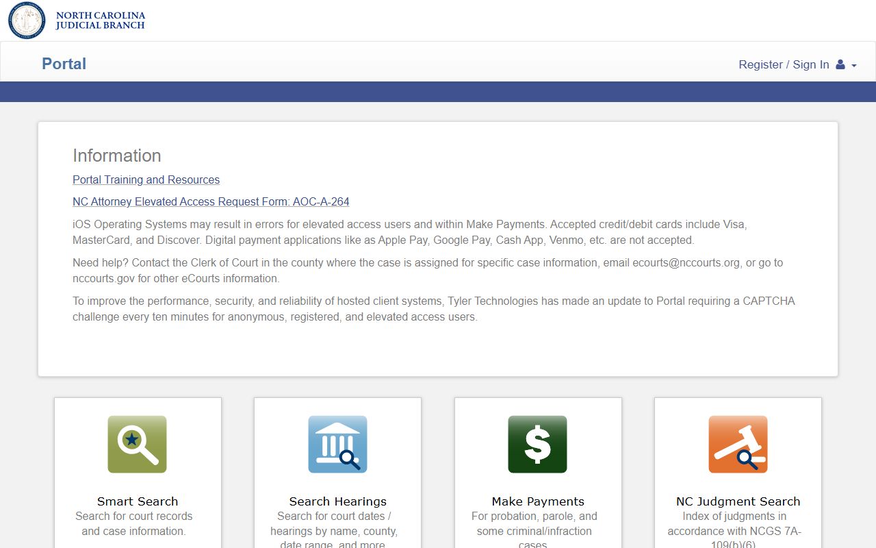 Alleghany County court records NC eCourts Portal home
